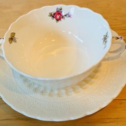 Spode England Cup &Saucer Billingsley Rose Spode Design Circa 1892