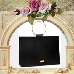 CAROLINA HERRERA Good Girl Black Velvet O-Ring Purse Tote Bag 2018.