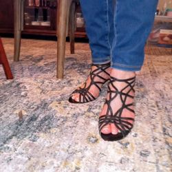 Enzo Angiolini Sexy Black Strappy Heels