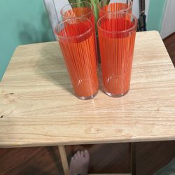 Retro Orange & Red Tom Collin's Stripped Glasses