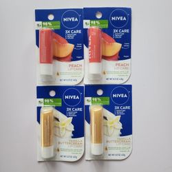 4 Nivea Lip Balm Peach And Vanilla 