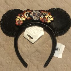 Pixar Floral Skull Ear Headband