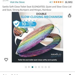 sanilo soft close toilet seat cover rainbow custom red blue modern pride yellow decor gift house   