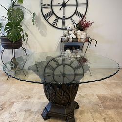 54” Round Glass Dining table