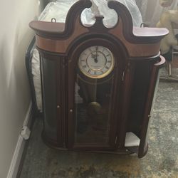 Hanging Curio Cabinet  W/clock