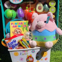 Kids Easter Gift Basket Pink Pig (Delivery Available) 🛻🔥