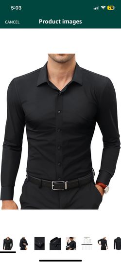 Men’s Black Long Sleeve Dress Shirt 
