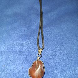 Carnelian Agate Wired Wrapped Necklace 