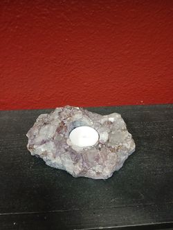 Amethyst Crystal Stone Tea Light Candle Holder