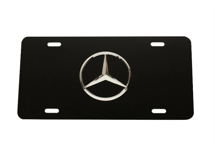 Mercedes Benz License Plate Black Metallic