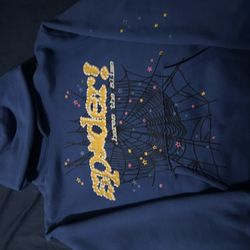 dark blue sp5der hoodie