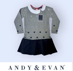 Andy & Evan Two-fer Sweater Dress, Size 5 Years, MSRP $60