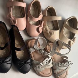 shoes for girls size 5 t  8 dollars for the 4 pairs.