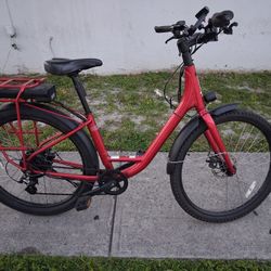 charge electric bike, candy apple red