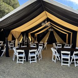 2 20x40 Canopy Draping Chair Tables