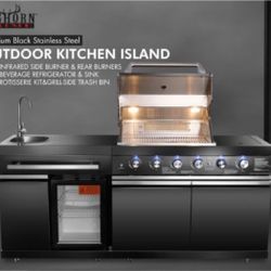 brand New Patio Kitchen Island Barbecue Grill