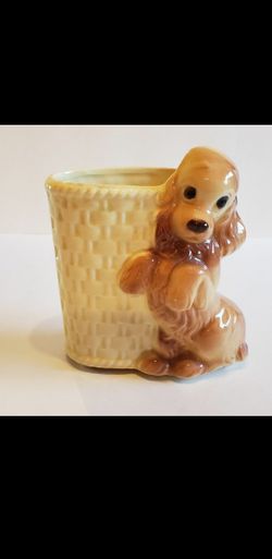 Royal Copley Ceramic Planter Cocker Spaniel Dog Puppy Flower Pot