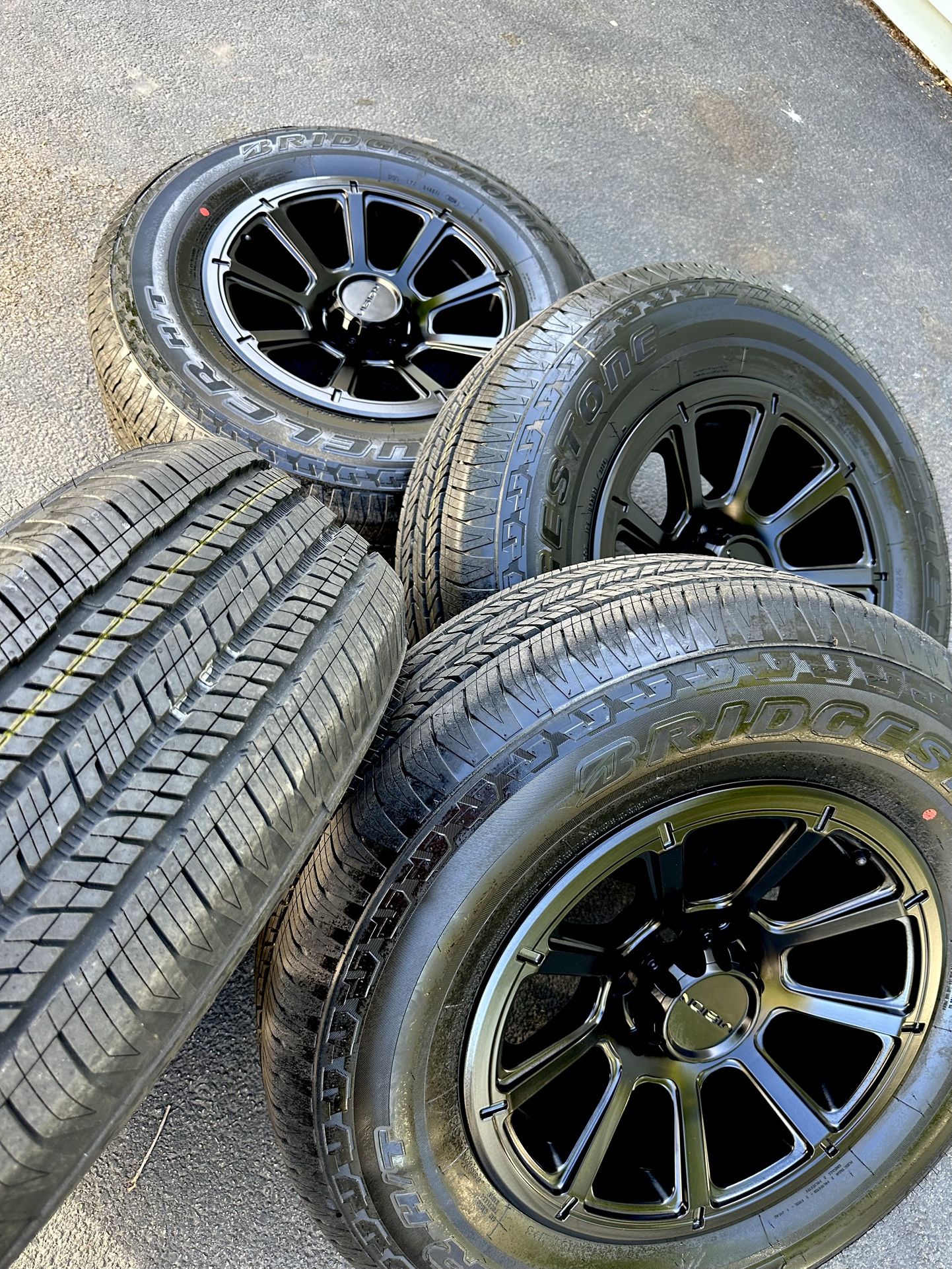 Brand New 18" Inch Vision Turbine Wheels Rims 6x139.7 Bridgestone Dueler 265/70/18 Tires Fit Chevy Gmc Cadillac Toyota Hablo Espanol