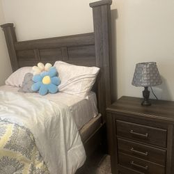 Bed Frame And Night Stand 