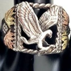 : Vintage Native American Jewelry Eagle Mixed Metals Ring