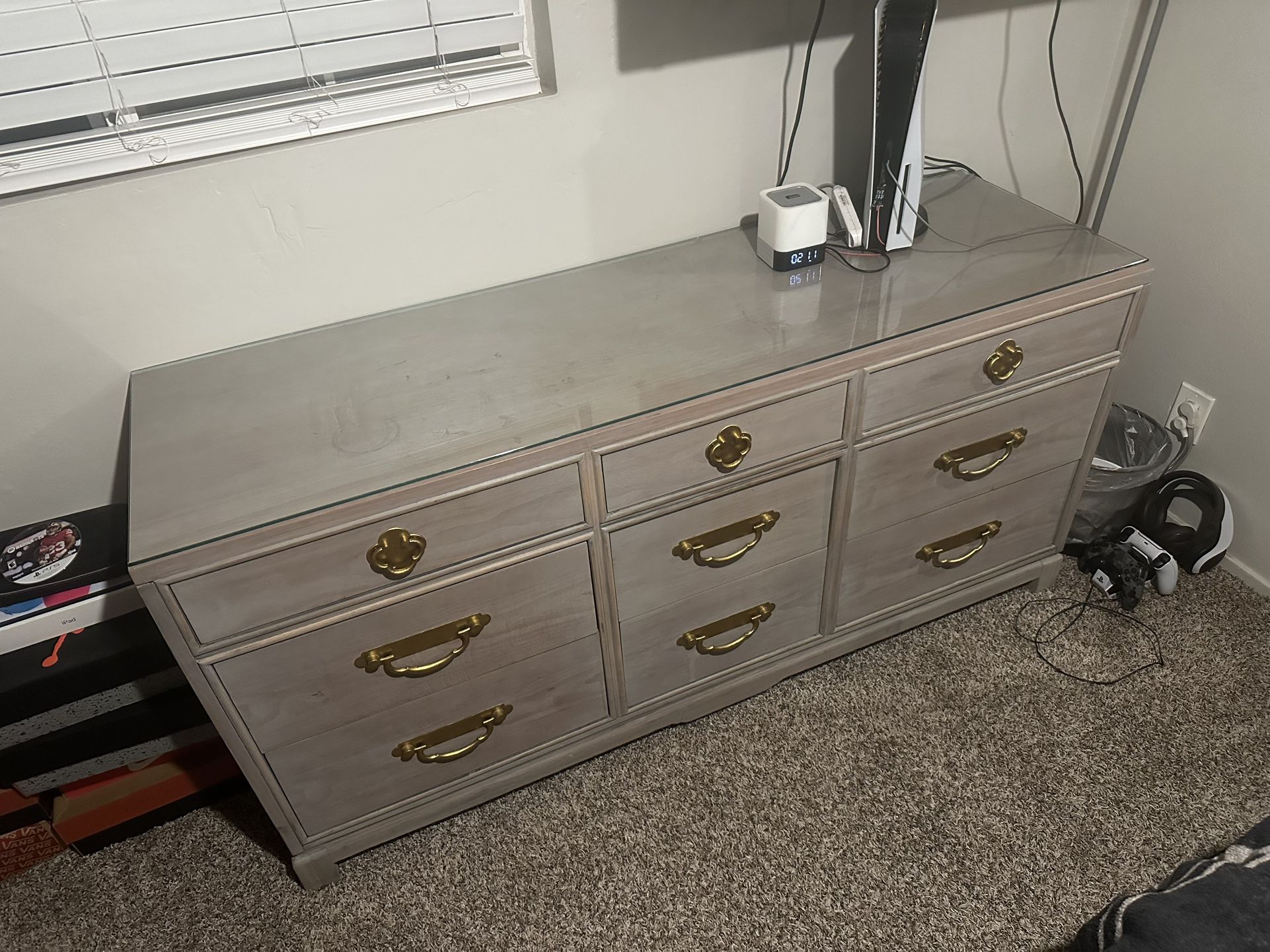 Custom Dresser w/Glass Top