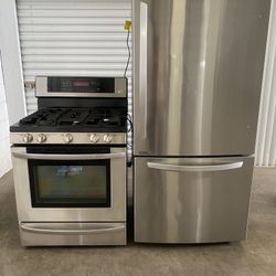 LG Fridge + Gas Stove
