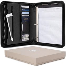 Portfolios Binder - Professional Faux Leather Travel Organizer Pouch for Tablet