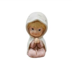 Vintage Homco Mary Kneeling Nativity Figurine 5258 Pink White