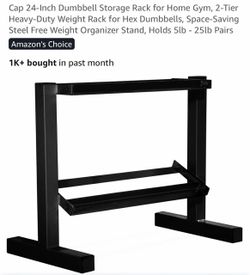 Cap 24-Inch Dumbbell Storage Rack for Home Gym, 2-Tier