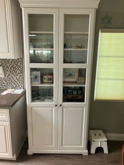 Glass full height cabinets -white