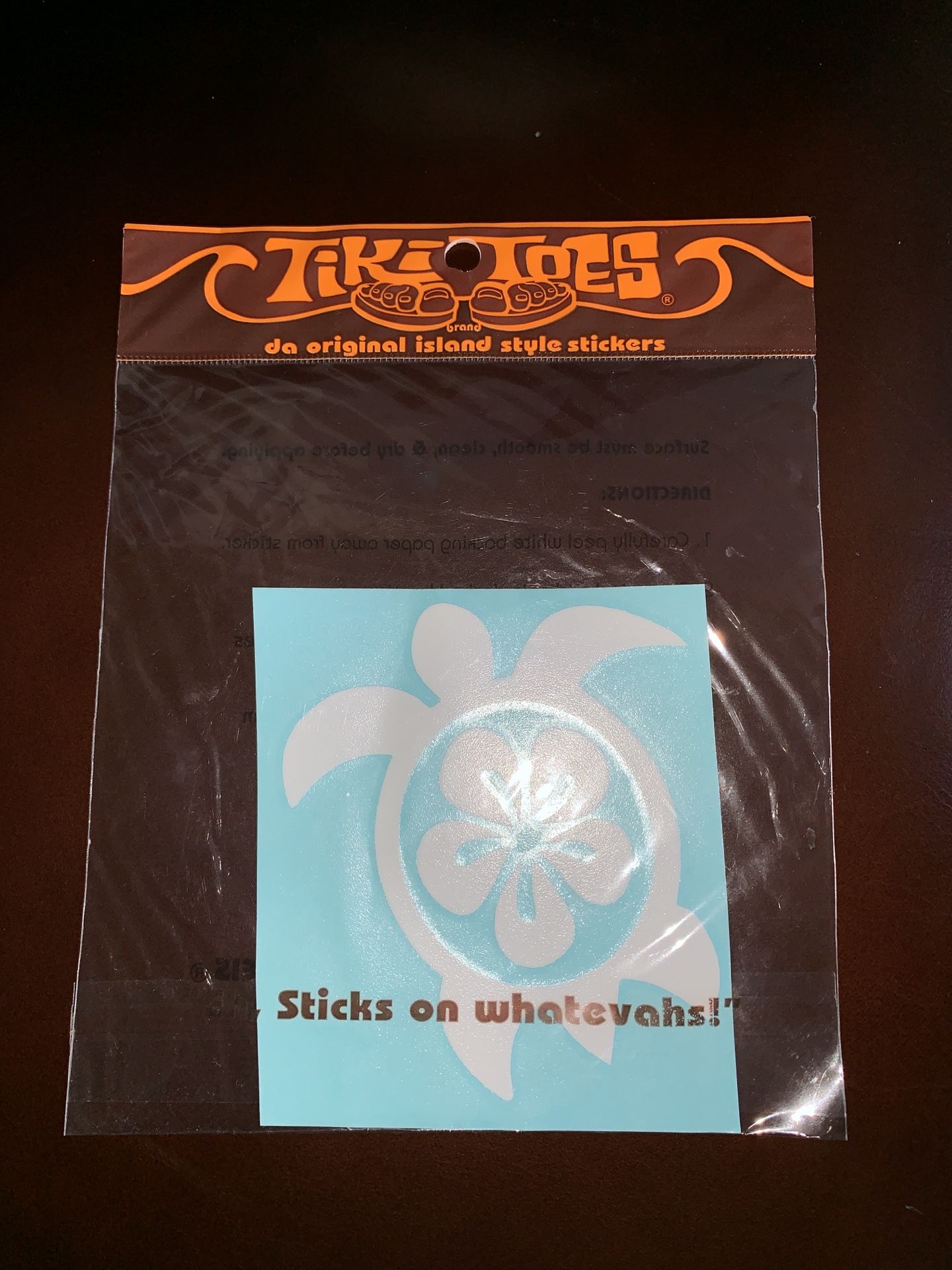 Aloha Hawaiian Tiki Toes 4” window car cling decal sticker turtle honu NEW