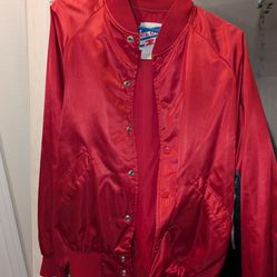 Red bomber jacket