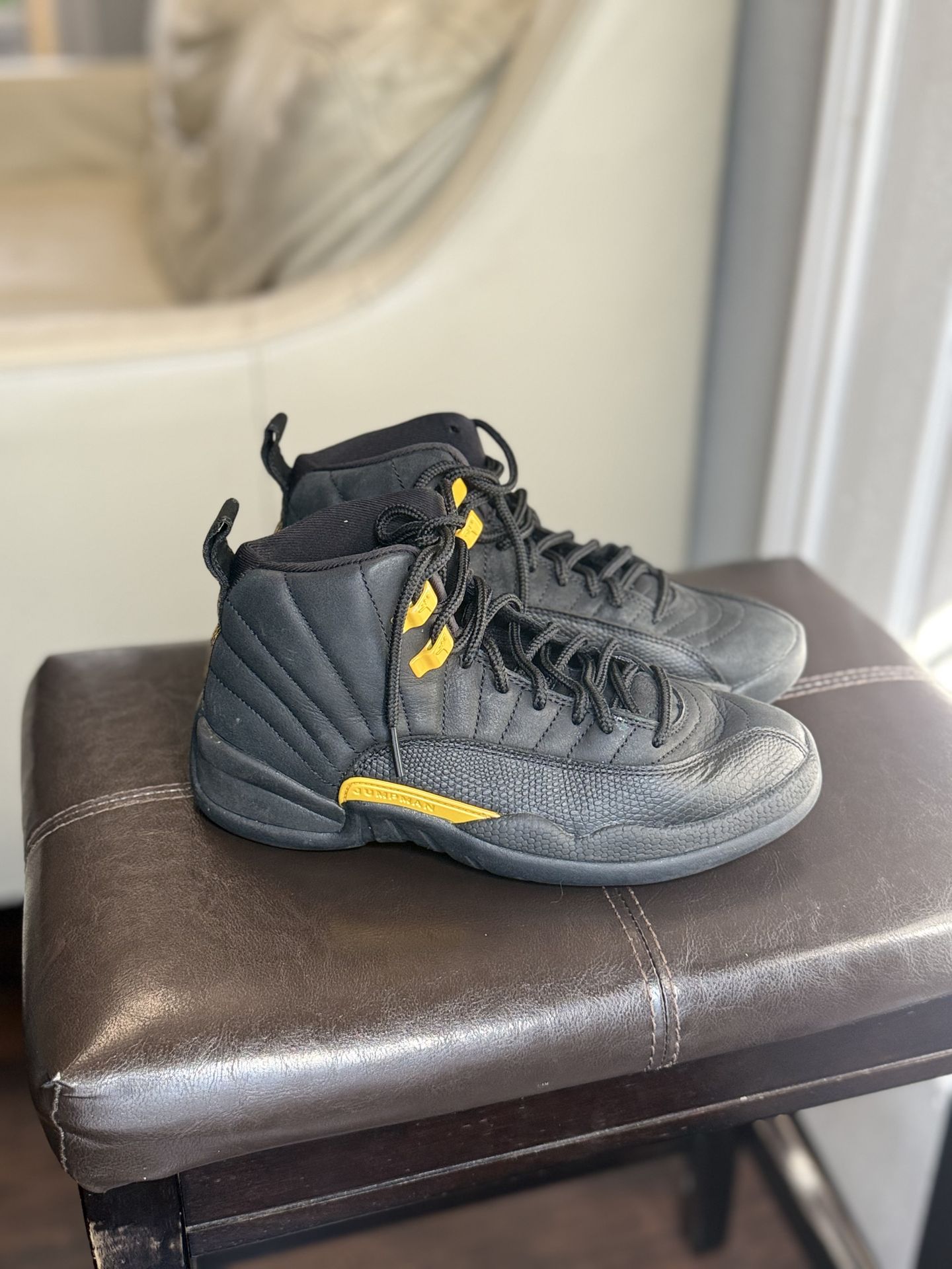 Yellow Nike air Jordan 12 retro
