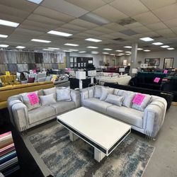 Santana Silver Living Room Set-Financing Available- No Credit Needed Free Delivery Nationwide