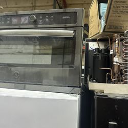 ge speed cooker microwave new  black stainless 30 inch 