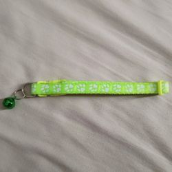 Green Pet Collar With Bell 