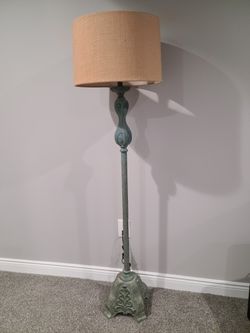 Distressed Seagreen Tripod Floor Lamp