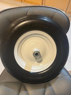 Wheelbarrow Tire 4.80 4.00-8 with 1 inch Axle, 3" Hub Flat Free 16 inch Solid Foamed Tire Replacement Wheelbarrow Wheel $39