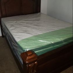 NEW QUEEN PILLOW TOP MATTRESS WITH BOX SPRING ♨️ Bed frame is not available