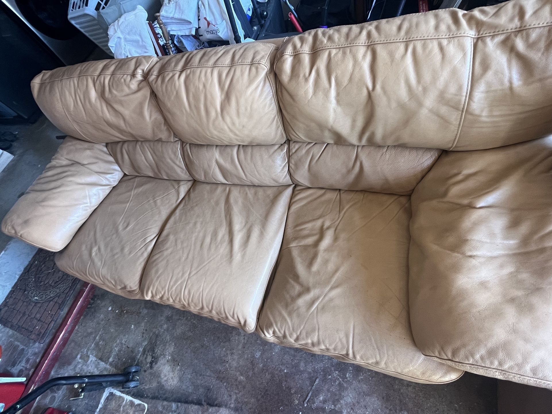 Authentic Italian Leather 3-Piece Sofa Set - Made in Italy, Good Condition– $300(Cash or Zelle)
