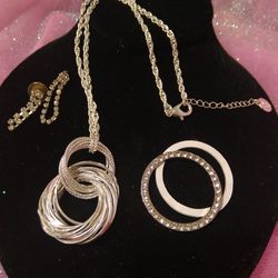 Necklace With Earrings And Cell Phone Loop