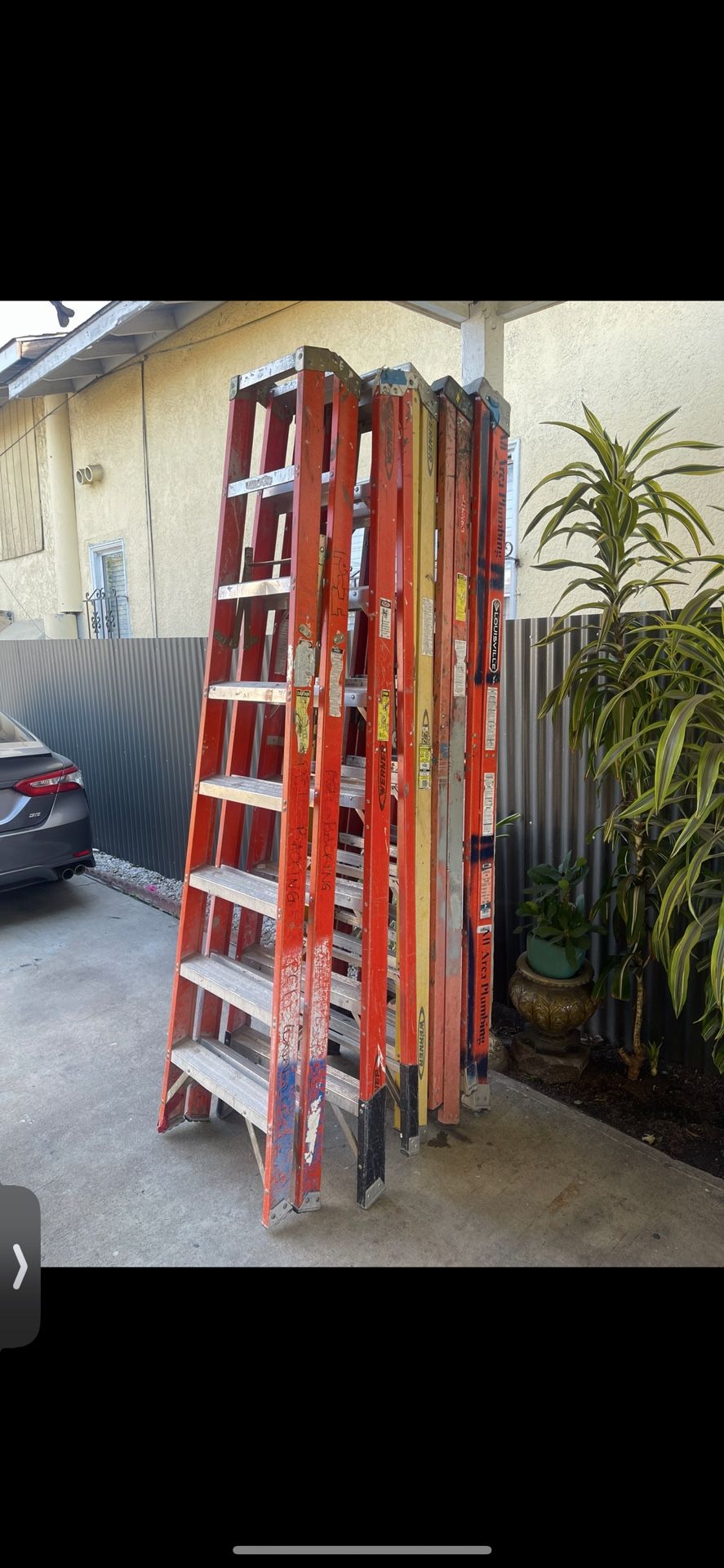 Excellent Condition Fiberglass A Frame Ladders