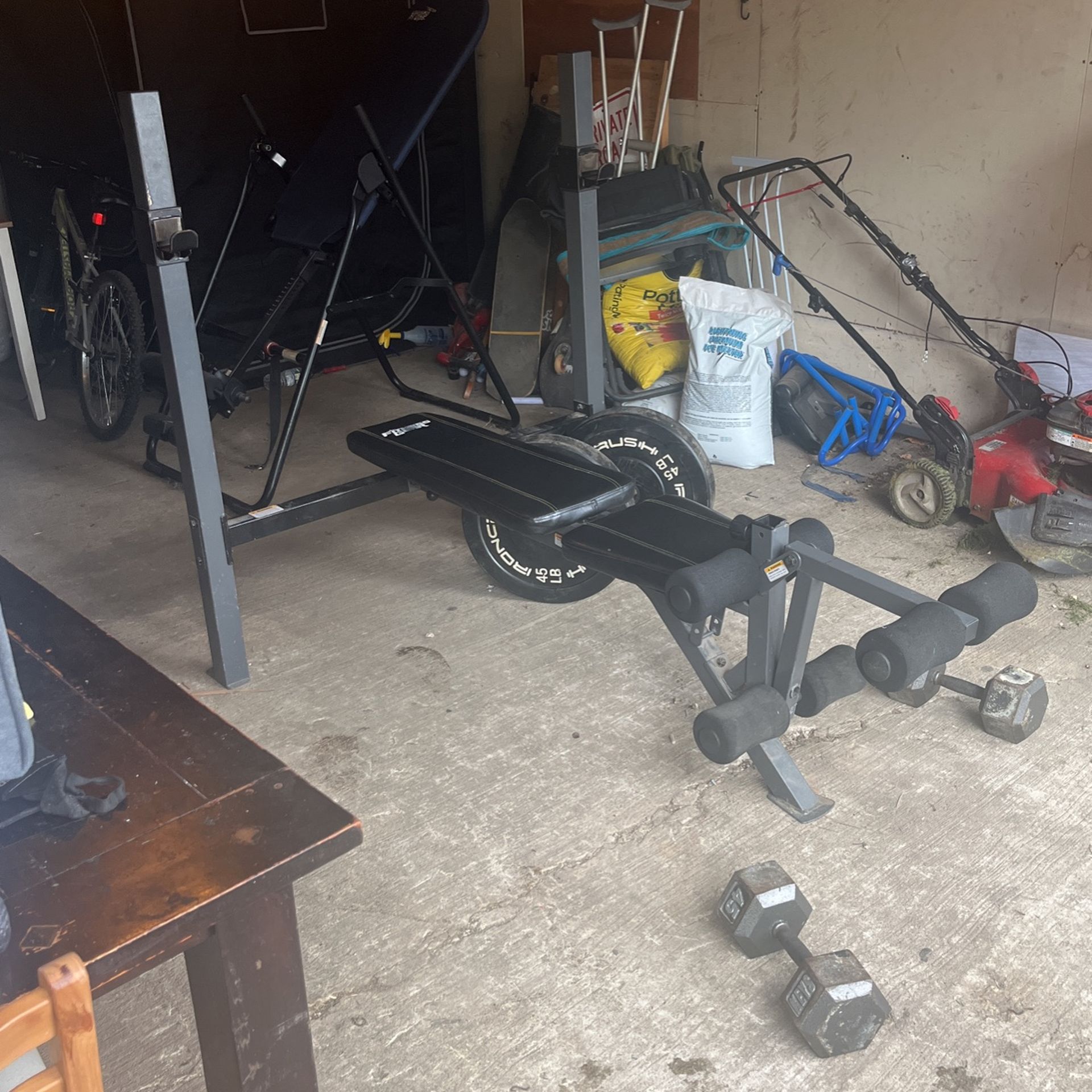 Weighted Bench Adjustable Height With Preacher Curl Attachment