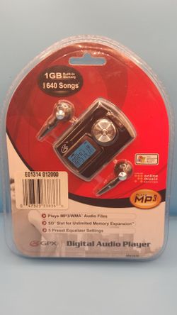 GPX MP3 Player 1 GB Storage Digital Music Player MW3836: Black, Factory Sealed