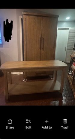 Armoire and sofa table set