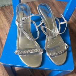 Call It Spring Brand Low Silver Heels  