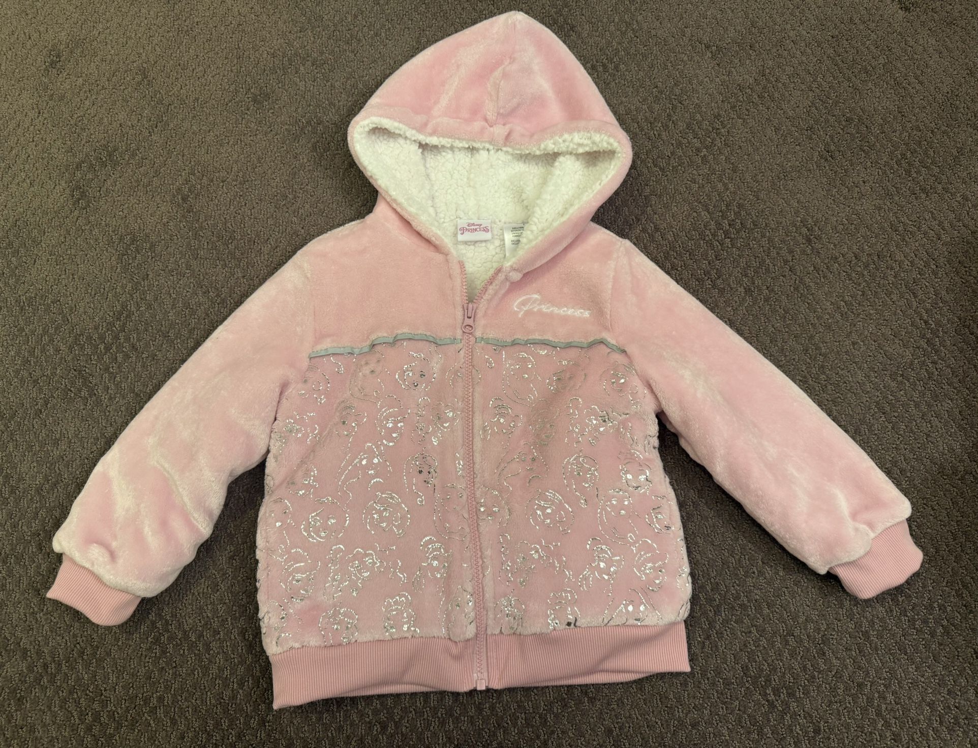 Girls Disney Princess Fleece Jacket Size 5