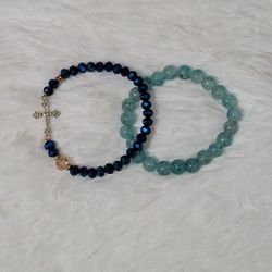 Glass Beaded Stretch Bracelets, NWOT