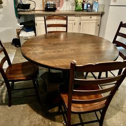 Hitchcock Dining Set W 2  Extra Leaves For Larger Setting.