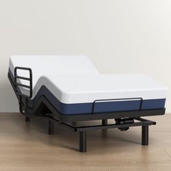Adjustable Twin XL Bed Frame with One Side Rail, Electric Ergonomic Base for Comfort & Safety - Ideal for Seniors, Home Care & Hospital Use